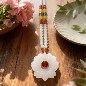 D153白玉蓮花多寶項鏈-600x600-1.jpg 【soul】D153 White Lotus Multi-Gem Necklace