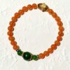 D93 Bead Bracelet: Red Agate, Chenxiang & Jasper: Dzambhala – Goddess of Wealth