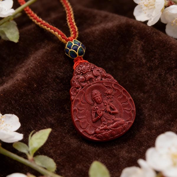 【新2】马年守护佛-大势至菩萨朱砂牌-600x600 H206 Lotus Tranquil Appearance