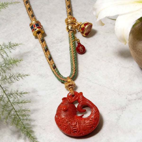 富贵吉祥朱砂牌_WH_1000x1000px-600x600 H158 Cinnabar Necklace: Zhu Hua Ji Qing Leisurely Brand