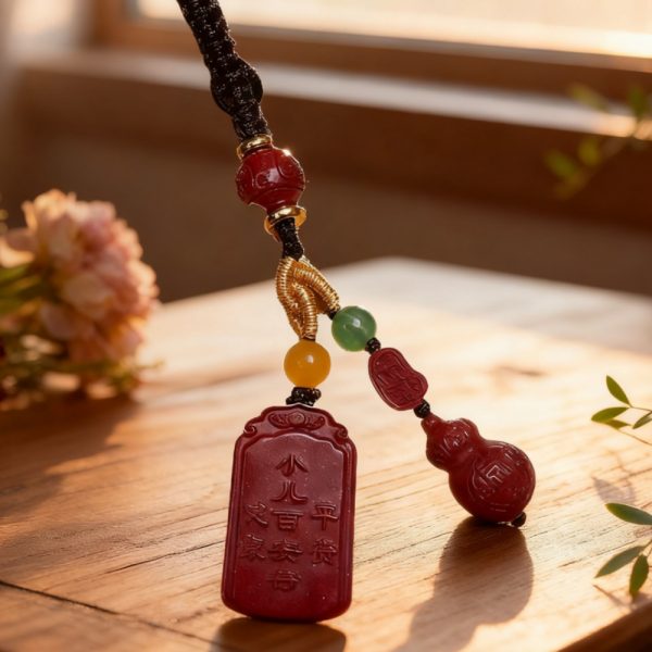 H174 Red Mineral Talisman Necklace
