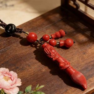 H175 Red Stone Pen Pendant Necklace