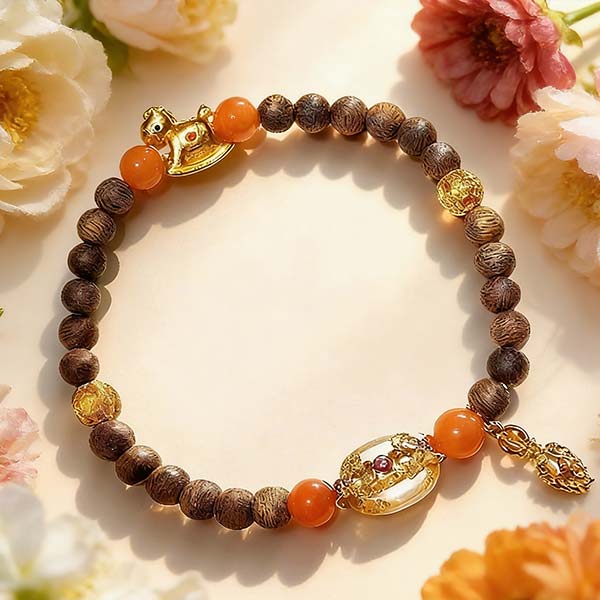 福马业净太岁顺运串-600x600 H193 Twilight Motion – Amber Glow Bracelet