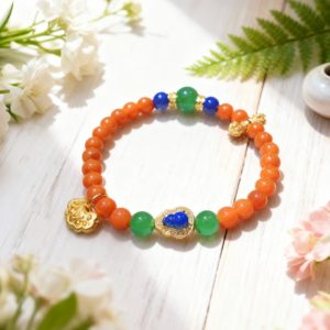 药师红韵平安吉祥串.jpg H199 Sunshine Whisper Bead Bracelet