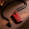 H112 Pendant Necklace: Cinnabar Auspicious Beast